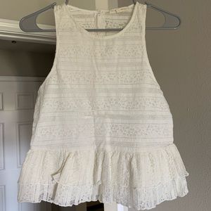 Lace Peplum Tank Top